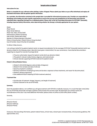 Access Resources - Sample Letter of Appeal